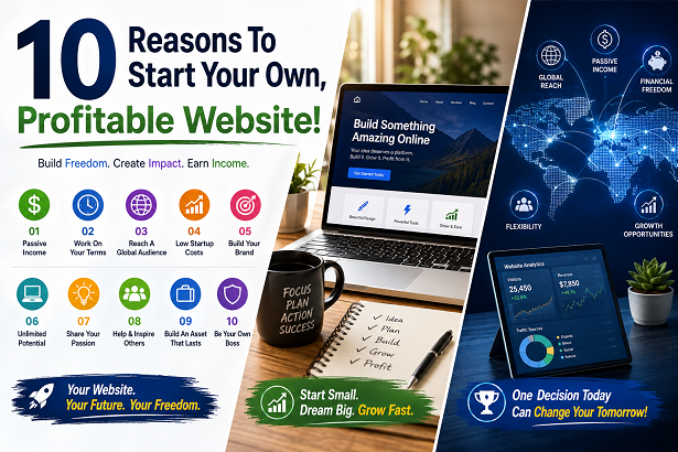 10 Reasons To Start Your Own, Profitable Website!