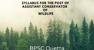 Syllabus for the Post of Assistant Conservator of Wildlife