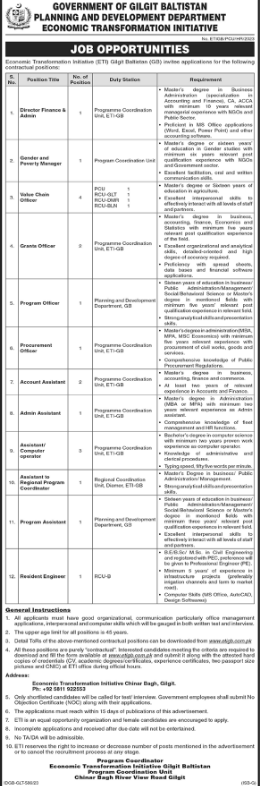 ECONOMIC TRANSFORMATION INITIATIVE JOBS