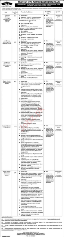 PAKISTAN CIVIL AVIATION AUTHORITY KARACHI JOBS