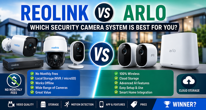 Reolink vs Arlo 2026 security camera comparison for US homeowners
