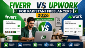 Fiverr vs Upwork comparison for Pakistani freelancers 2026 — fee structure, earning potential and payment methods guide