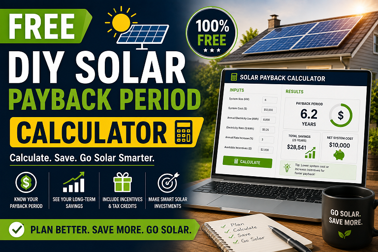 Free DIY Solar Payback Period Calculator